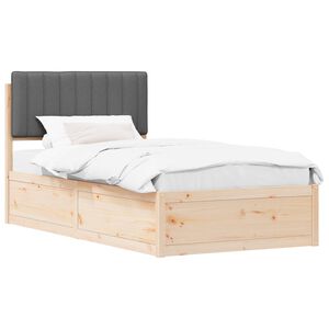 vidaXL Estrutura de Cama com Cabeceira Estofada Cinza Escuro
