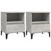 vidaXL Mesas de cabeceira 2 pcs 40x35x50 cm cinzento cimento