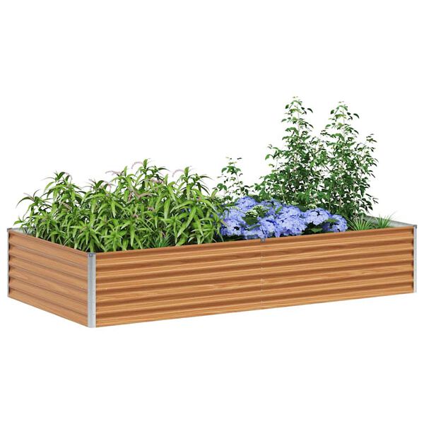 vidaXL Canteiro elevado de jardim 195x100x36 cm a&ccedil;o corten