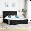 vidaXL Cama com arruma&ccedil;&atilde;o e LED com led Preto 180 x 200 cm Poli&eacute;ster