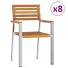 vidaXL Cadeira de Jardim 8 pcs &Oacute;leo Natural Madeira S&oacute;lida de Ac&aacute;cia