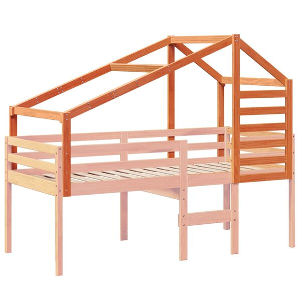 vidaXL Telhado de cama infantil 198x97x113cm pinho maciço castanho-mel