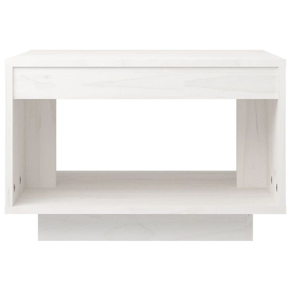 vidaXL Mesa de centro 50x50x33,5 cm madeira de pinho maci&ccedil;a branco