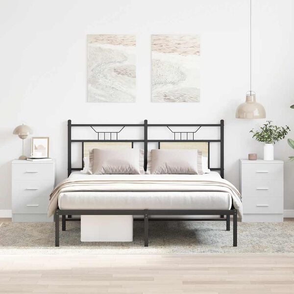 vidaXL Mesas de cabeceira 2 pcs derivados de madeira branco