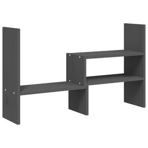 vidaXL Suporte para monitor (39-72)x17x43 cm pinho maci&ccedil;o cinzento