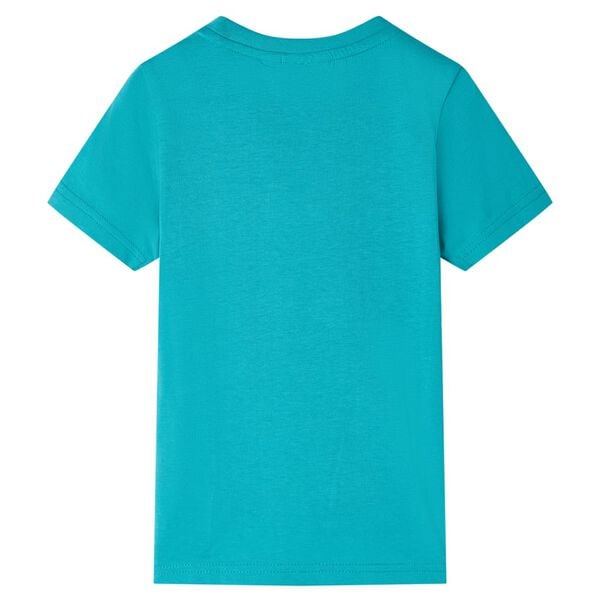 T-shirt infantil com mangas curtas menta-escuro 128