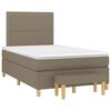 vidaXL Cama boxspring c/ colch&atilde;o 120x190cm tecido castanho-acinzentado