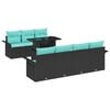 vidaXL Conjunto de Sof&aacute; de Jardim 8 pcs Preto Rattan de Polipropileno