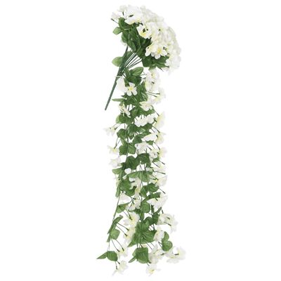 vidaXL Grinaldas de flores artificiais 3 pcs 85 cm branco
