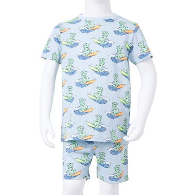 Pijama de manga curta para criança azul-claro 92