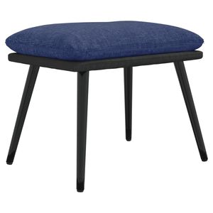 vidaXL Apoio de p&eacute;s 45x29,5x35 cm tecido/couro artificial azul