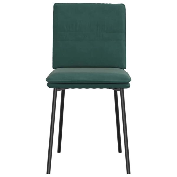 vidaXL Cadeiras de jantar 6 pcs veludo verde-escuro