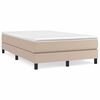 vidaXL Cama com molas/colch&atilde;o 120x200 cm couro artificial cappuccino
