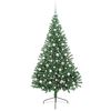 vidaXL &Aacute;rvore de Natal Artificial Pr&eacute;-iluminada Verde 210 cm PVC