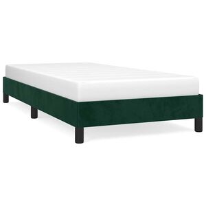 vidaXL Estrutura de cama sem colch&atilde;o 100x200 cm veludo verde-escuro