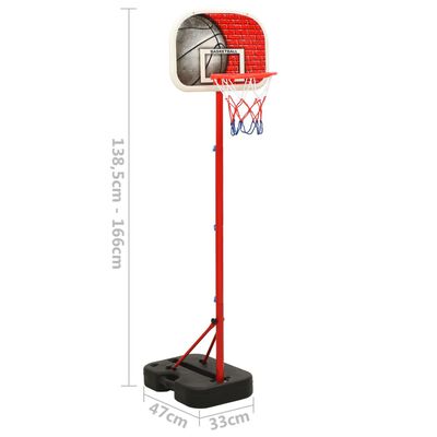 vidaXL Conjunto portátil de basquetebol ajustável 138,5-166 cm
