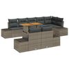 vidaXL Conjunto de Sof&aacute; de Jardim 9 unid. Cinzento vime PE