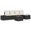 vidaXL Conjunto de Sof&aacute; de Jardim 6 unid. Preto vime PE