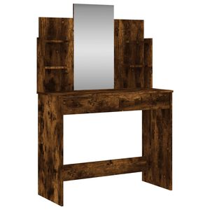 vidaXL Toucador com espelho 96x39x142 cm cor carvalho fumado
