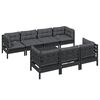 vidaXL 8 pcs conjunto lounge jardim c/ almofad&otilde;es pinho maci&ccedil;o
