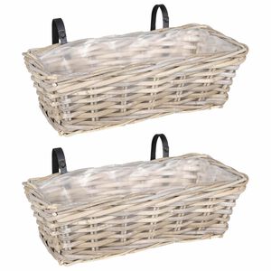 vidaXL Cesta de Plantador Suspensa GENDT 2 unid. Cinza Natural
