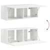 vidaXL Arm&aacute;rio de TV de Parede 2 pcs Branco Brilhante