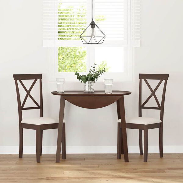 vidaXL Cadeiras de jantar com almofad&otilde;es 2 pcs madeira maci&ccedil;a castanho