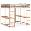 vidaXL Cama alta com secret&aacute;ria e escada 160x200 cm pinho maci&ccedil;o