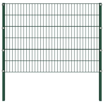 vidaXL Painel de vedação com postes ferro 10,2x1,2 m verde