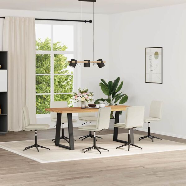 vidaXL Cadeiras de jantar 6 pcs veludo cor creme