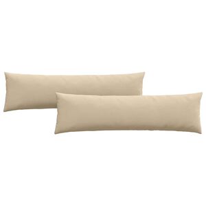 vidaXL Travesseiros de Sof&aacute; 2 pcs Creme 145 x 40 cm tecido