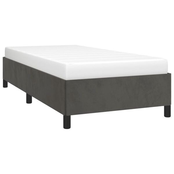 vidaXL Estrutura de cama sem colch&atilde;o 90x190 cm veludo cinzento-escuro