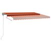 vidaXL Toldo retr&aacute;til manual com LED 400x300 cm laranja e castanho