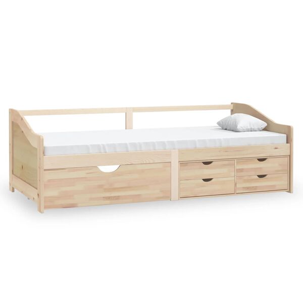 vidaXL Sof&aacute;-cama de 3 lugares com gavetas 90x200 cm pinho maci&ccedil;o