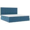 vidaXL Cama com arruma&ccedil;&atilde;o e colch&atilde;o Azul Escuro 200 x 200 cm Veludo