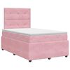 vidaXL Cama box spring com colch&atilde;o Rosa 120 x 200 cm Veludo