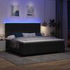 vidaXL Cama Box com colch&atilde;o com led Preto 200 x 200 cm tecido
