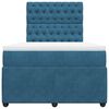 vidaXL Cama boxspring com colch&atilde;o 120x200 cm veludo azul-escuro