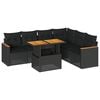 vidaXL 7 pcs conjunto sof&aacute;s jardim c/ almofad&otilde;es vime PE/ac&aacute;cia preto