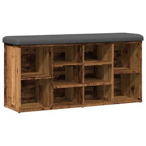 vidaXL Banco sapateira 102x32x50 cm derivados de madeira madeira velha