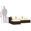 vidaXL 4 pcs conjunto lounge jardim c/ almofad&otilde;es vime PE castanho