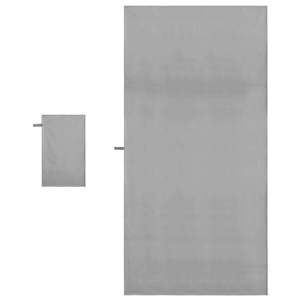 vidaXL Conjunto de Toalhas Esportivas 2 pcs Cinzento escuro tecido