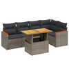 vidaXL 6 pcs conjunto sof&aacute;s de jardim com almofad&otilde;es vime cinzento
