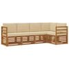 vidaXL Conjunto de Sof&aacute;s para Exterior 5 unid. Natural e Bege