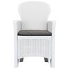 vidaXL Conjunto de jantar para exterior 5 pcs pl&aacute;stico vime branco