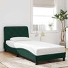 vidaXL Estrutura de cama sem colch&atilde;o 90x190 cm veludo verde-escuro