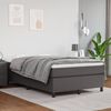vidaXL Cama boxspring com colch&atilde;o 120x190 cm couro artificial cinzento