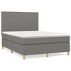 vidaXL Cama com molas/colch&atilde;o 140x190 cm tecido cinzento-escuro
