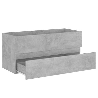 vidaXL Armário lavatório 100x38,5x45 cm contraplacado cinzento cimento