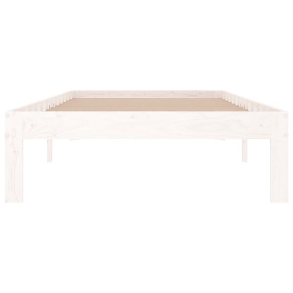 vidaXL Estrutura de cama solteiro 90x190 cm madeira maciça branco